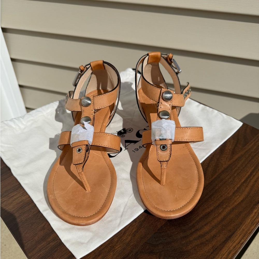 Coach Signature Wedge Flip Flop Sandals NEW!!!